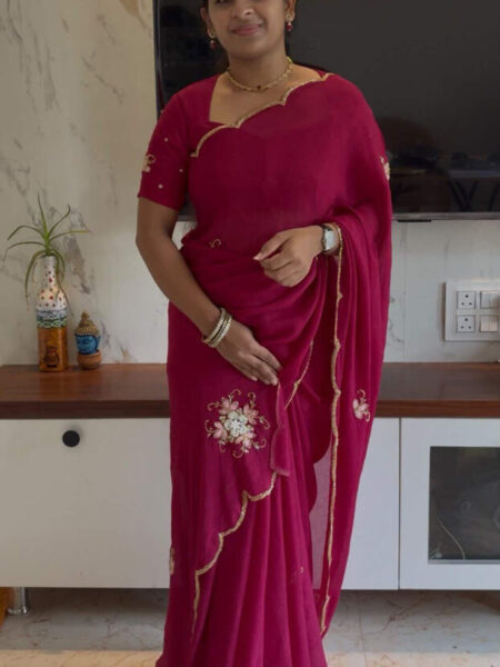 Soft crush rangoli saree