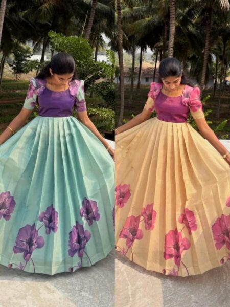 Floral printed gown