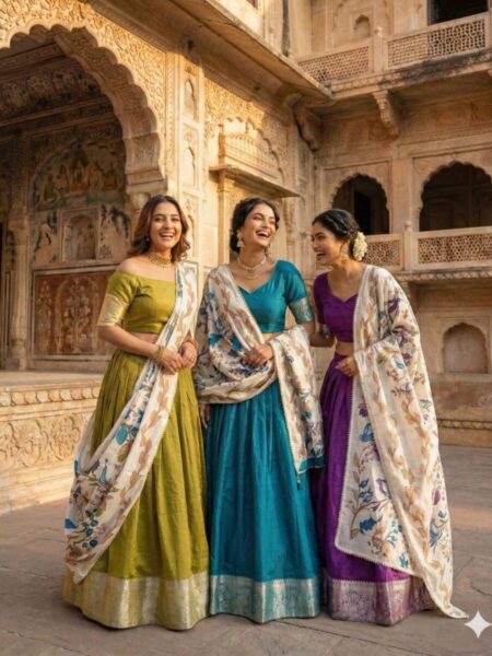Semi stitched dola silk lehanga