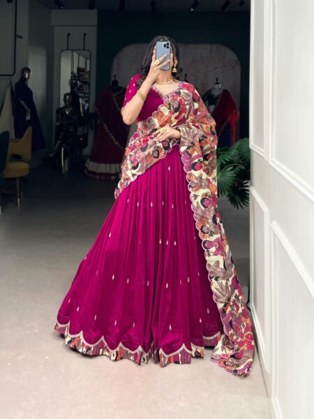 Vichitra silk lehanga