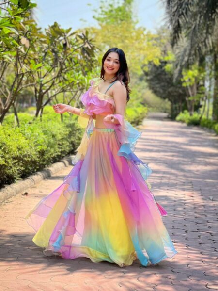 Multi colour lehanga