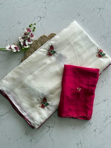 Rangoli silk with butterflies