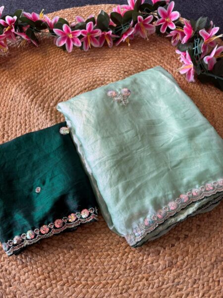 Space silk fandy fabric saree