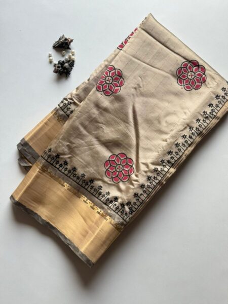 Tusser designer saree