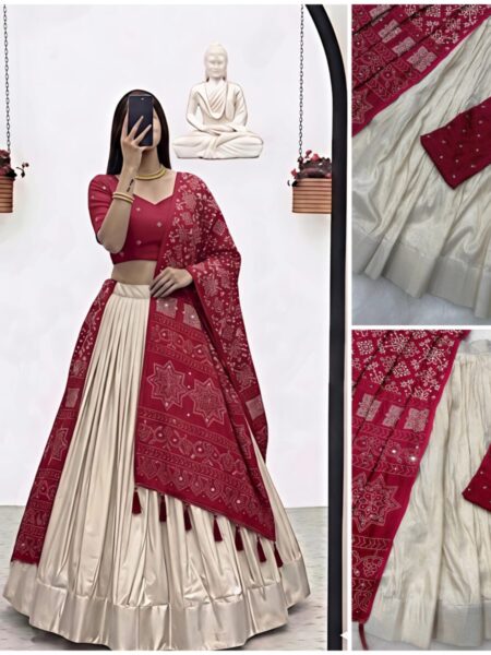 Crepe silk lehanga