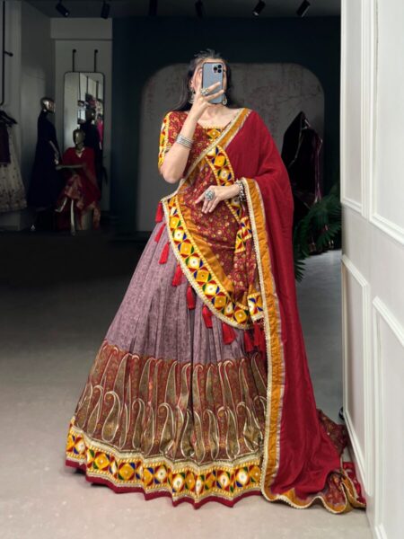 Tusser silk lehanga