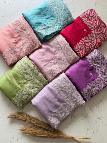 Tussar silk thread work