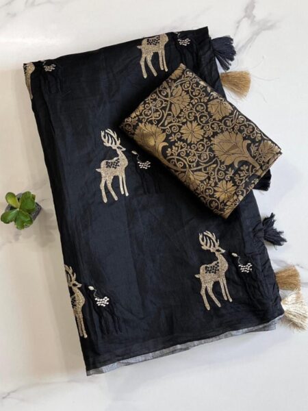 Deer chanderi saree