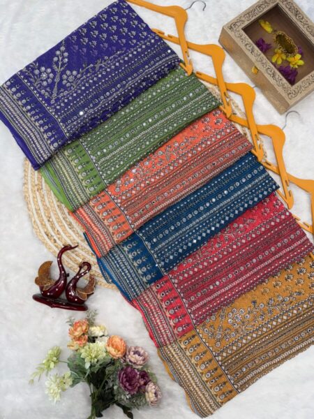 Designer saree with fox georgette