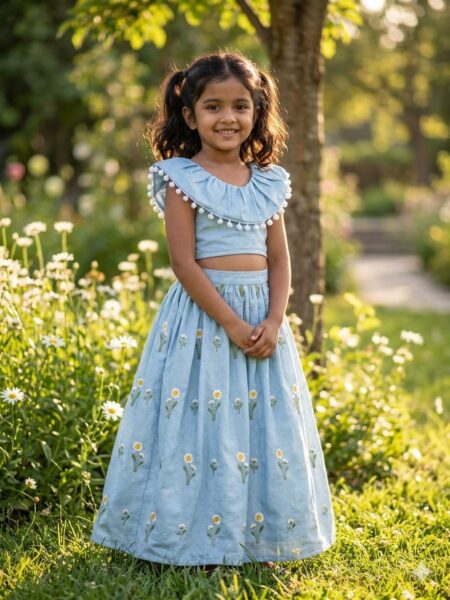 Embroidery floral lehanga