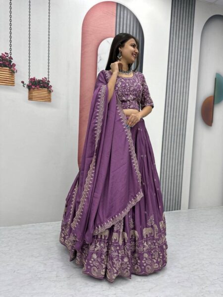 Jackward silk paithani lehanga