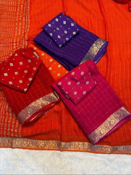 Viscose georgette saree