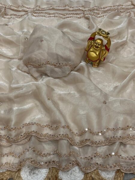 Space silk with gold beeds