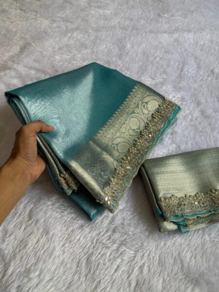 Tissue golden saree
