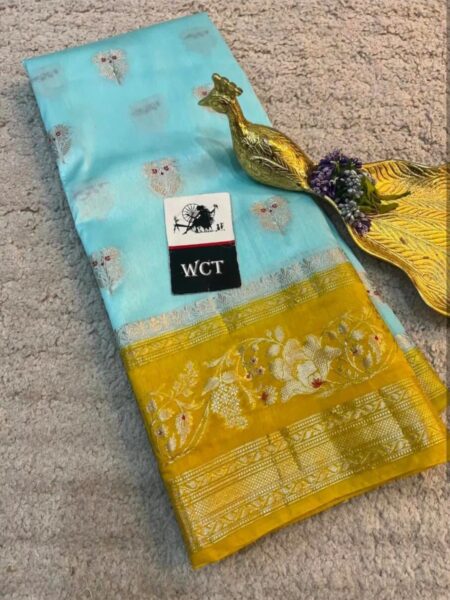 Semi katan silk dyed sarees