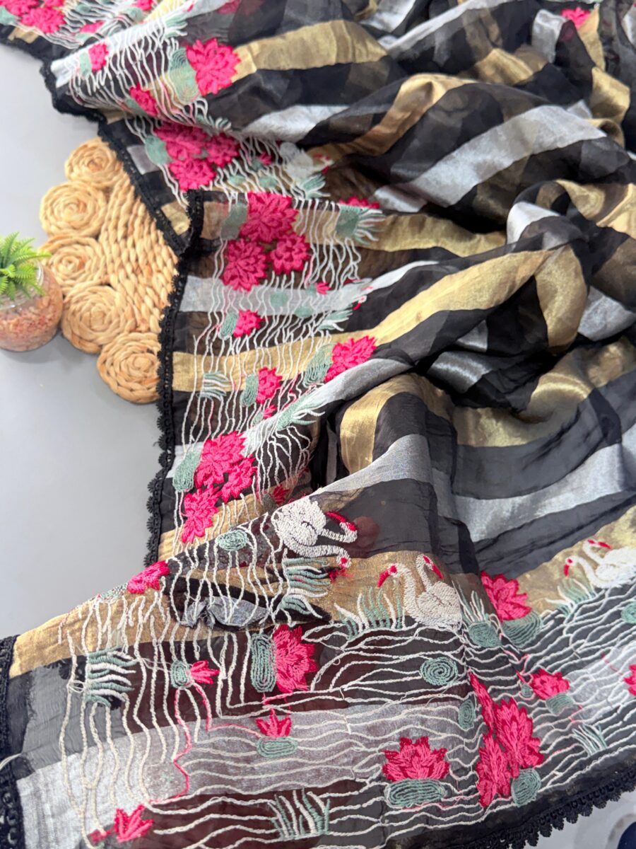 Premium organza tissue saree - Image 4