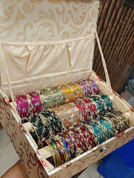 Most Selling Tikki Jelly Glass Tone Bangles With Kashmiri Ghungru Bangles