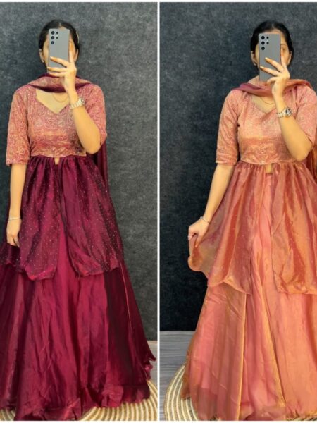 Premium space silk designer frocks