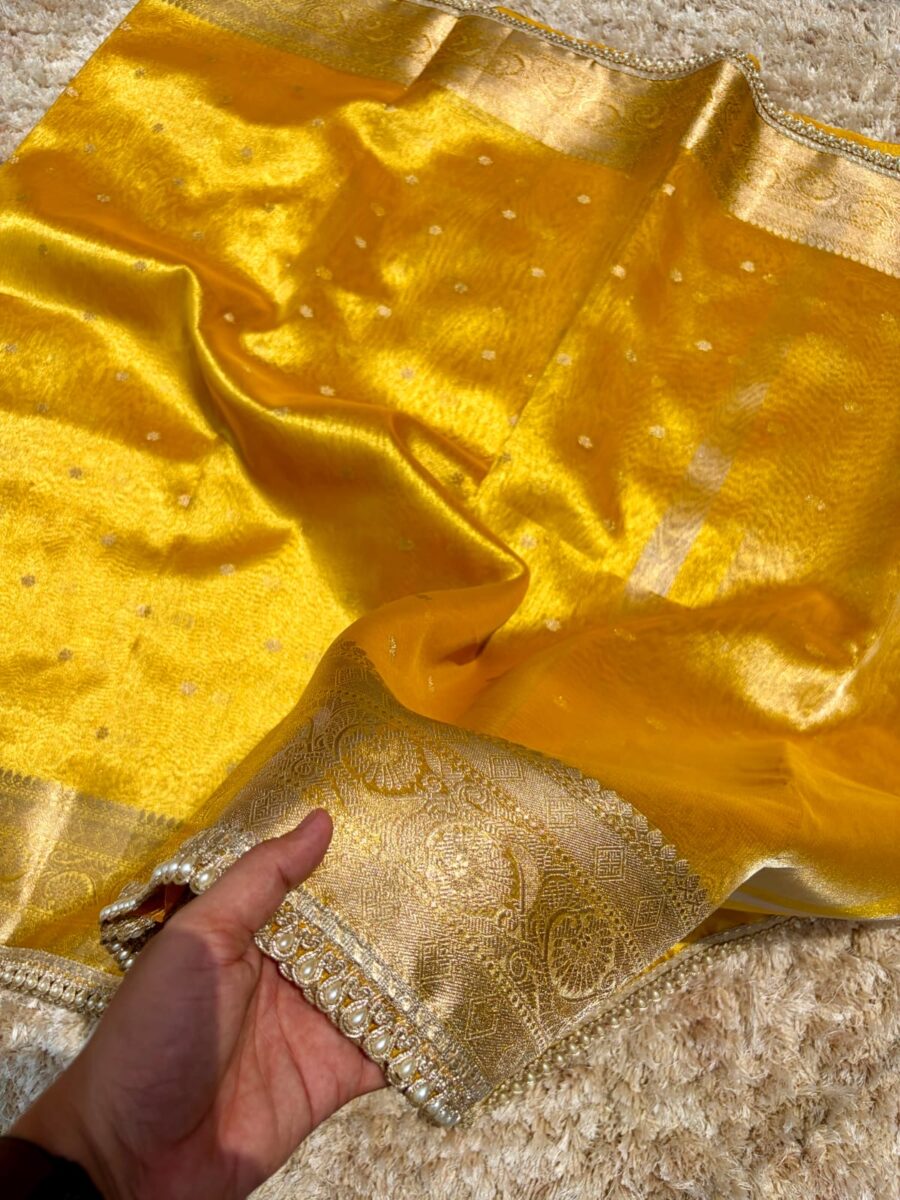 Banarasi soft silk with lace - Image 9