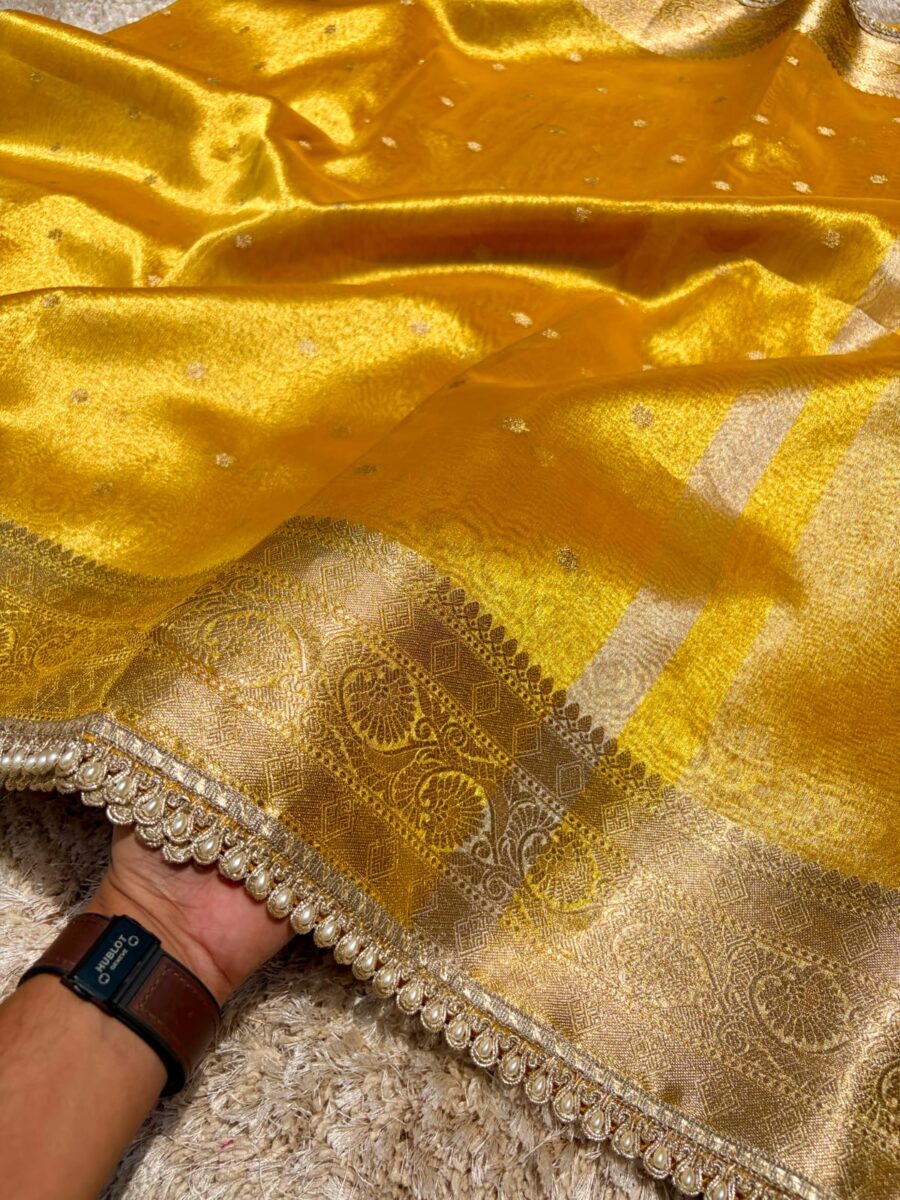 Banarasi soft silk with lace - Image 6
