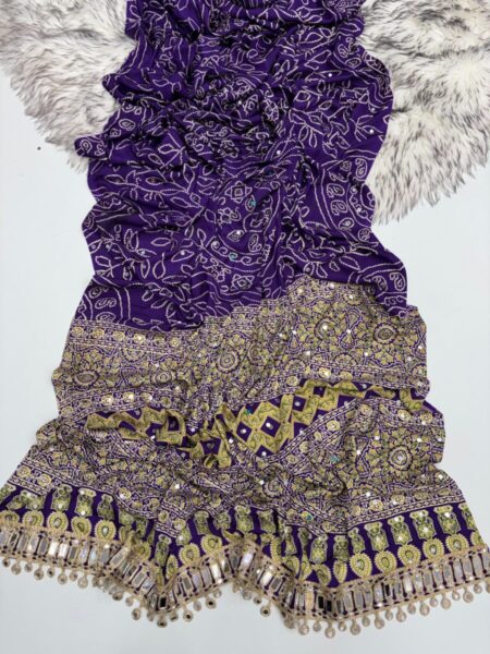 Trending mirror work saree