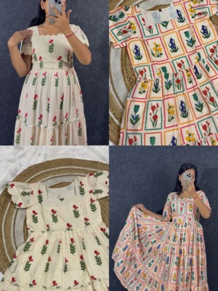 Mul chanderi frocks