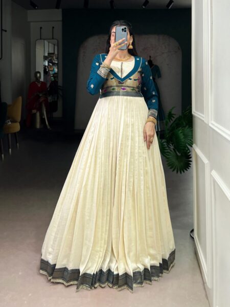 Vichitra silk with zari weaving