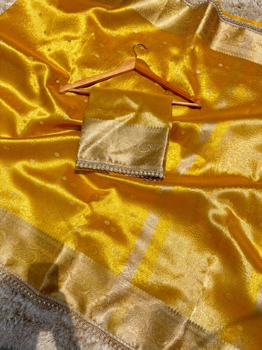 Banarasi soft silk with lace - Image 4