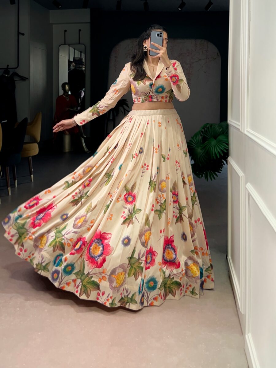 Trending tusser silk lehanga
