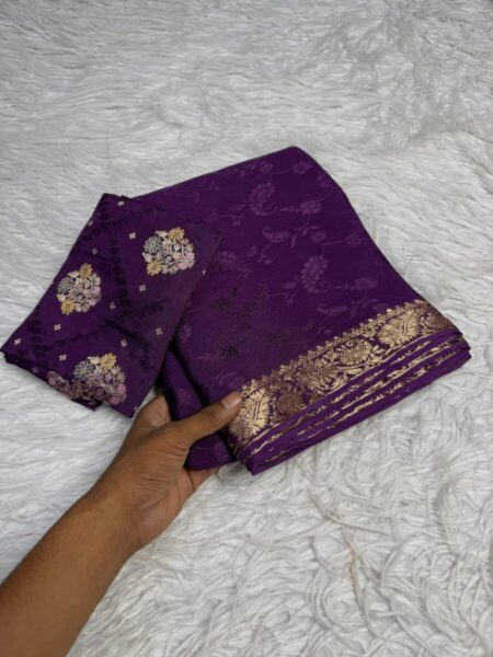 Viscose chinon sarees