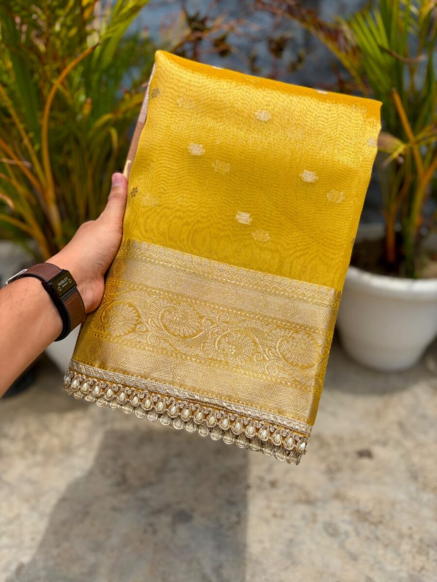 Banarasi soft silk with lace - Image 10