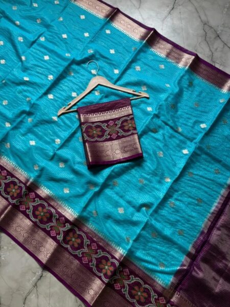 Banarasi semi katan silk dyed sarees