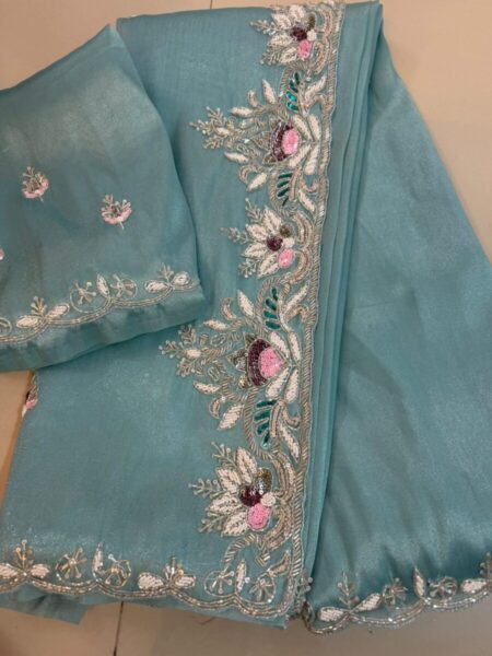 Tisuue saree with Handwork saree