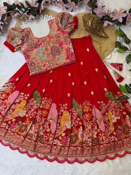 Kids lehanga pure dola silk