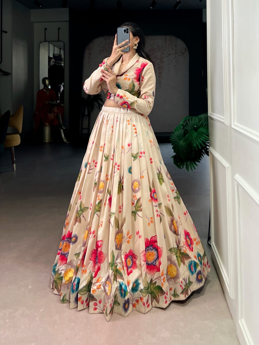 Trending tusser silk lehanga - Image 3