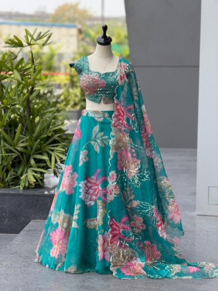 Pure organza lehanga