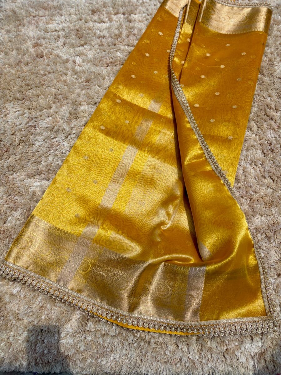 Banarasi soft silk with lace - Image 3