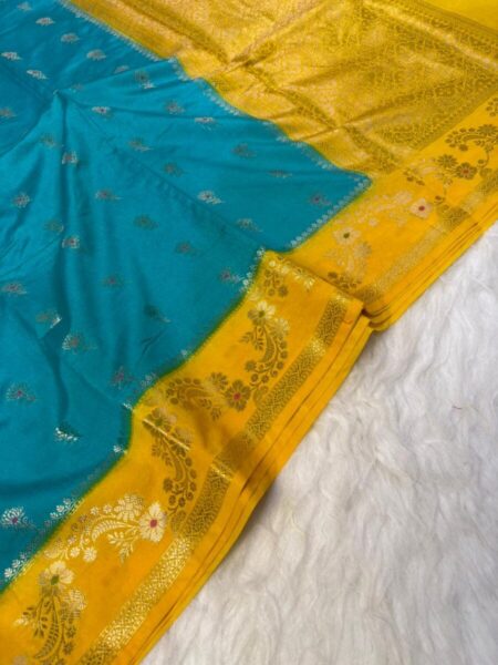 Banarasi semi katan silk dyed sarees