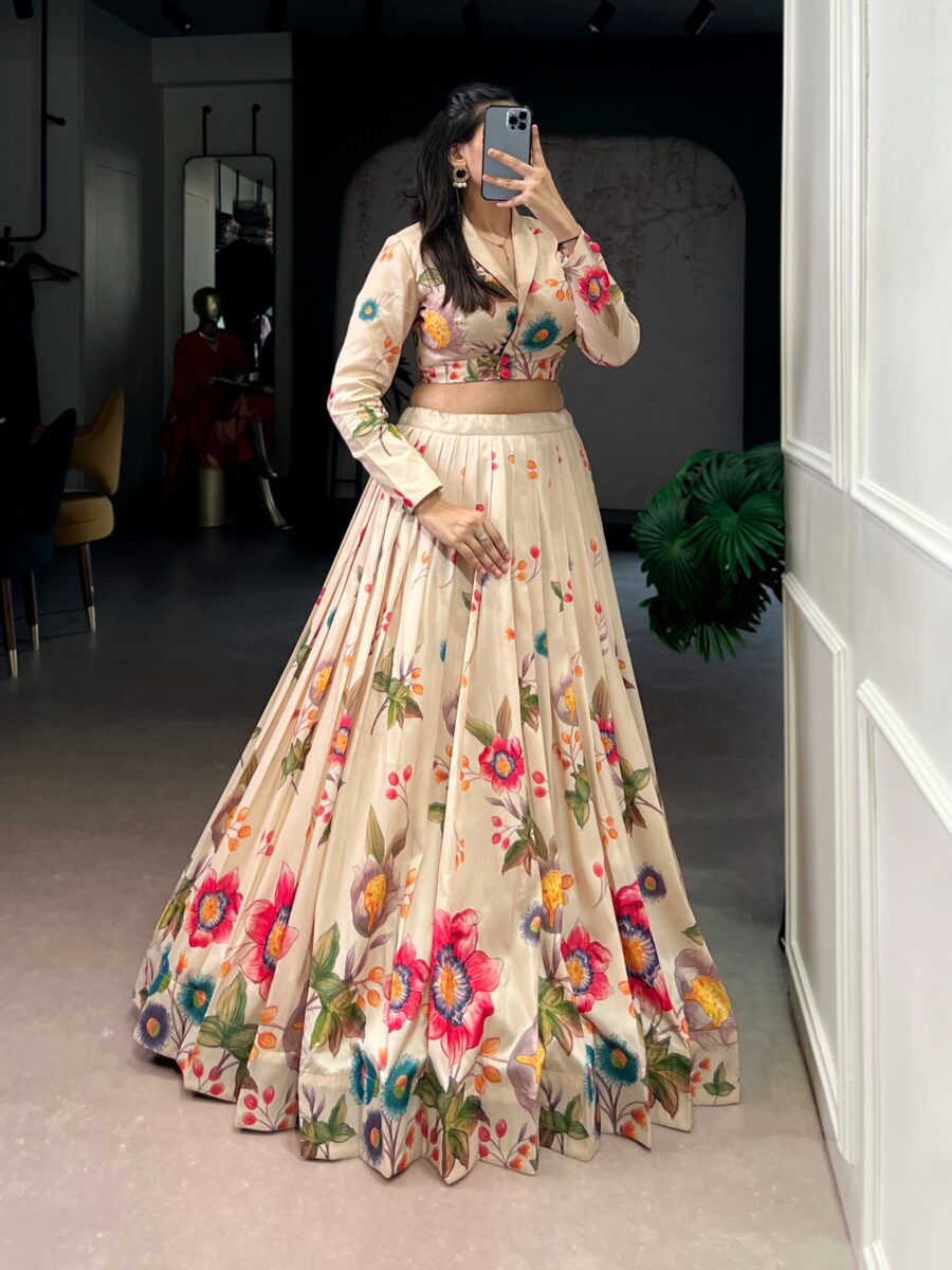 Trending tusser silk lehanga - Image 4