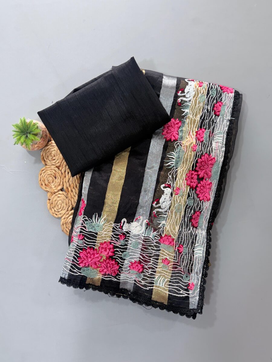 Premium organza tissue saree - Image 5
