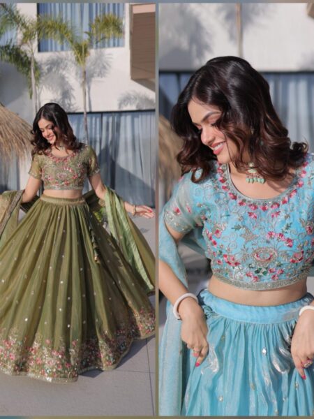 Fendy silk with embroidery lehanga