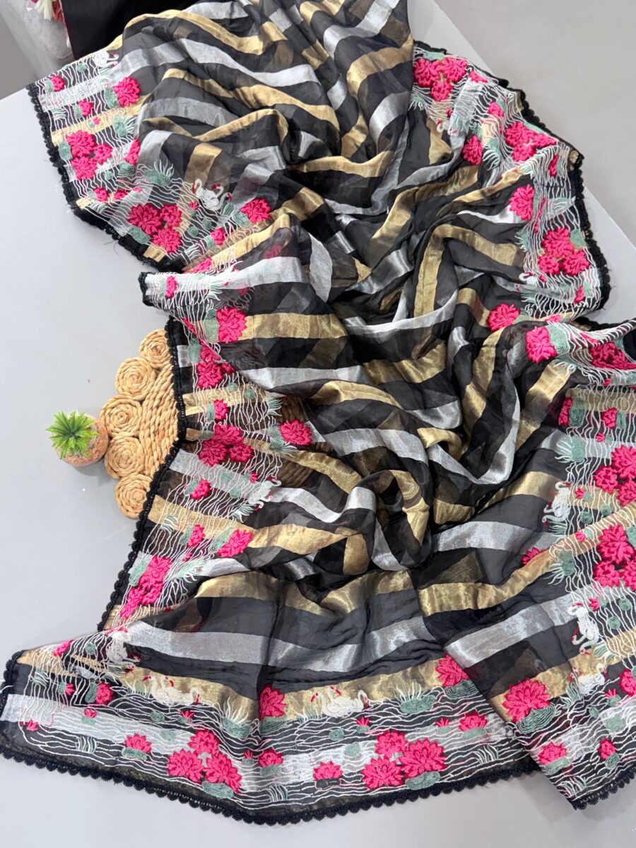 Premium organza tissue saree - Image 6