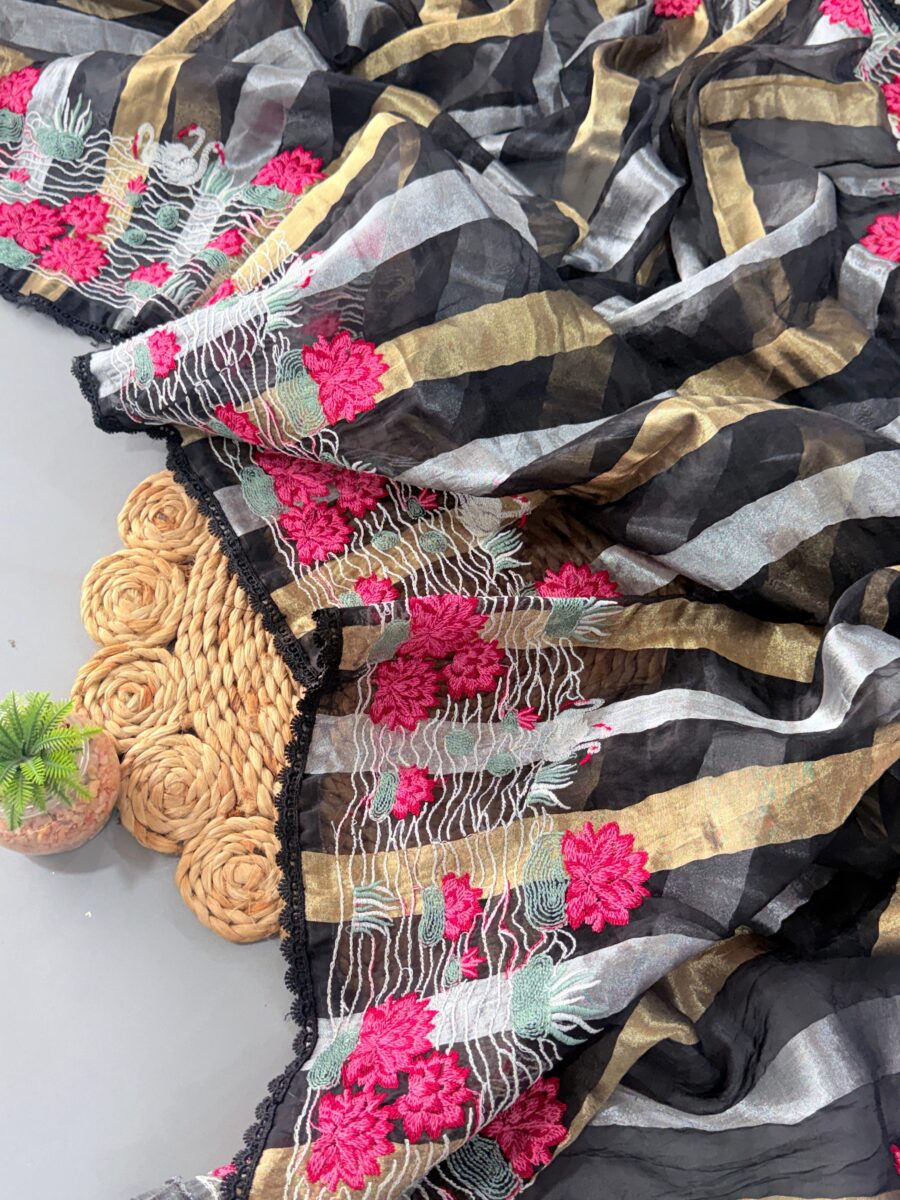 Premium organza tissue saree - Image 7