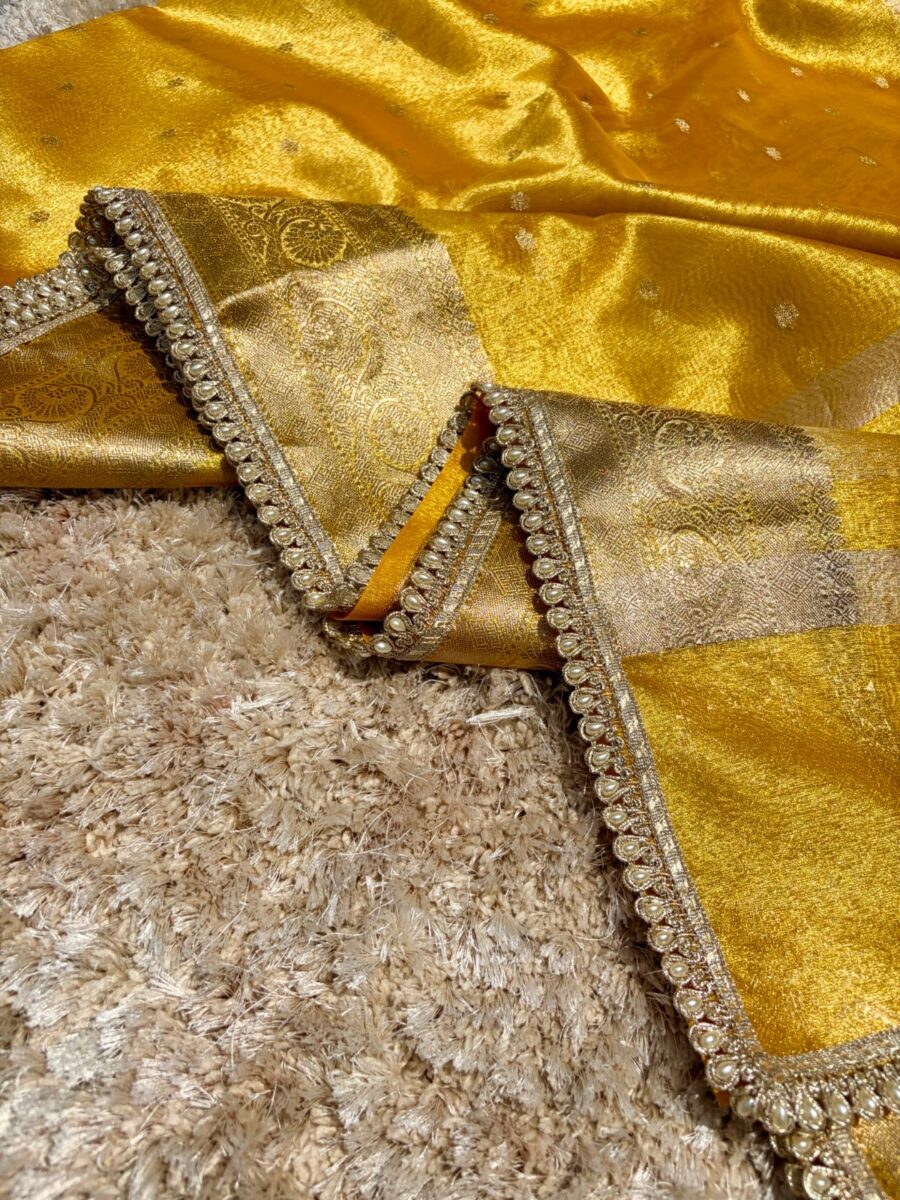 Banarasi soft silk with lace - Image 2