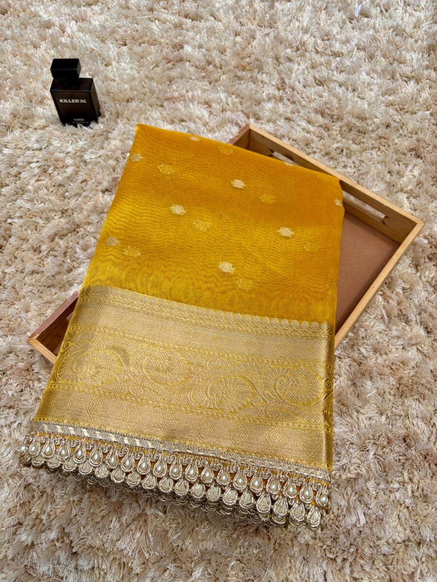 Banarasi soft silk with lace - Image 7