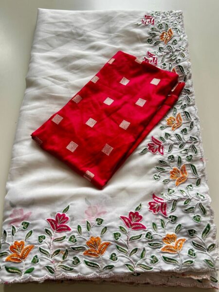 Organza shilk saree