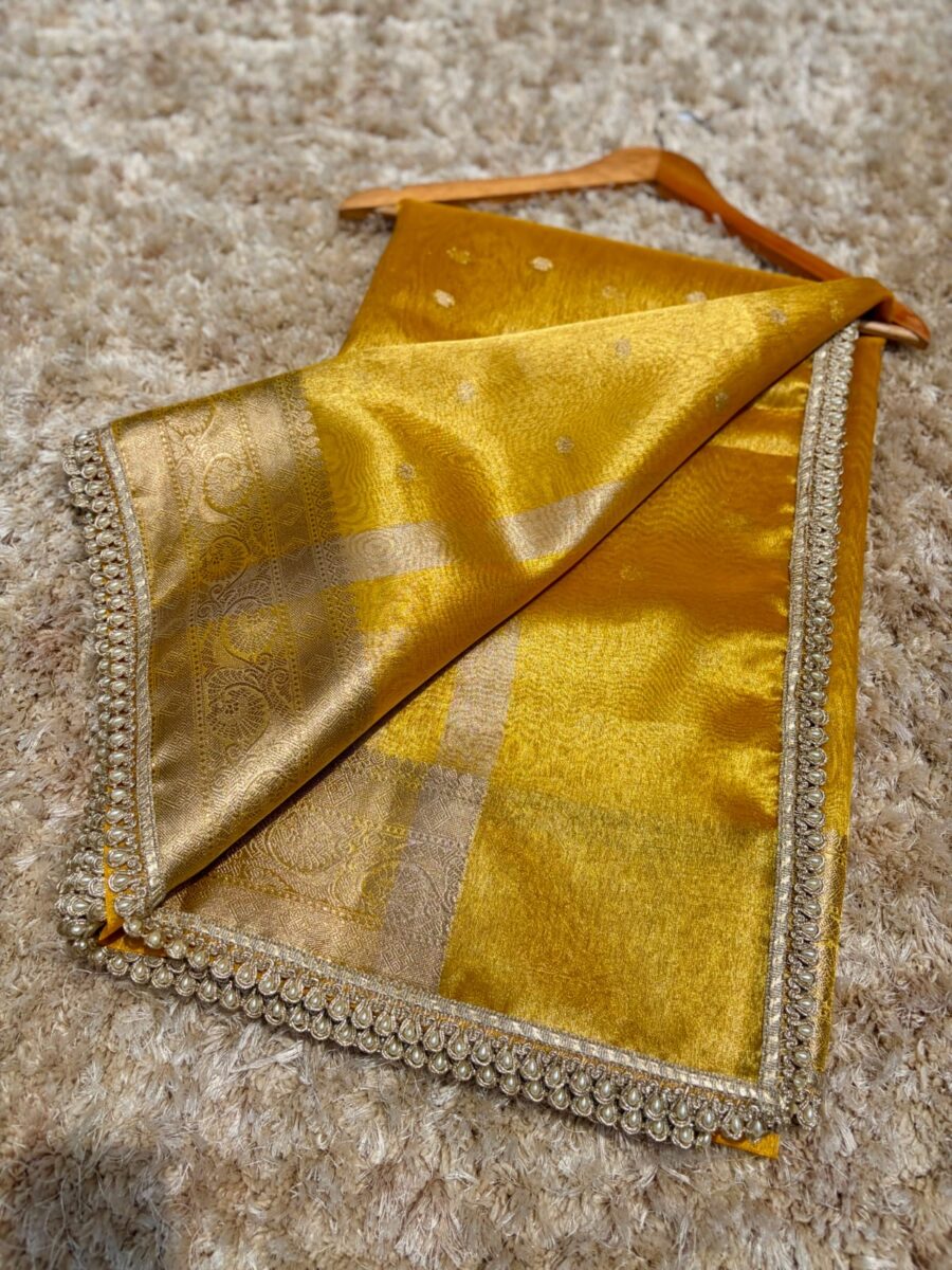 Banarasi soft silk with lace - Image 11