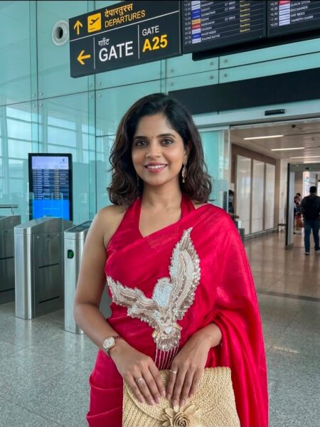 Designer saree with bird eagles