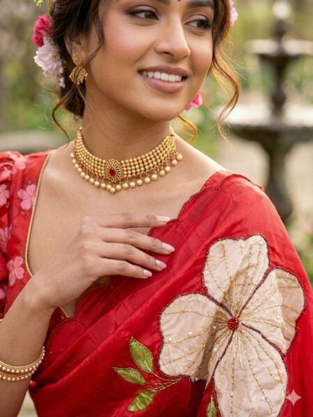 Pure rusmalai silk saree