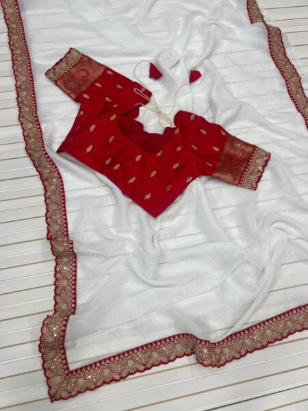 Pooja saree white saree
